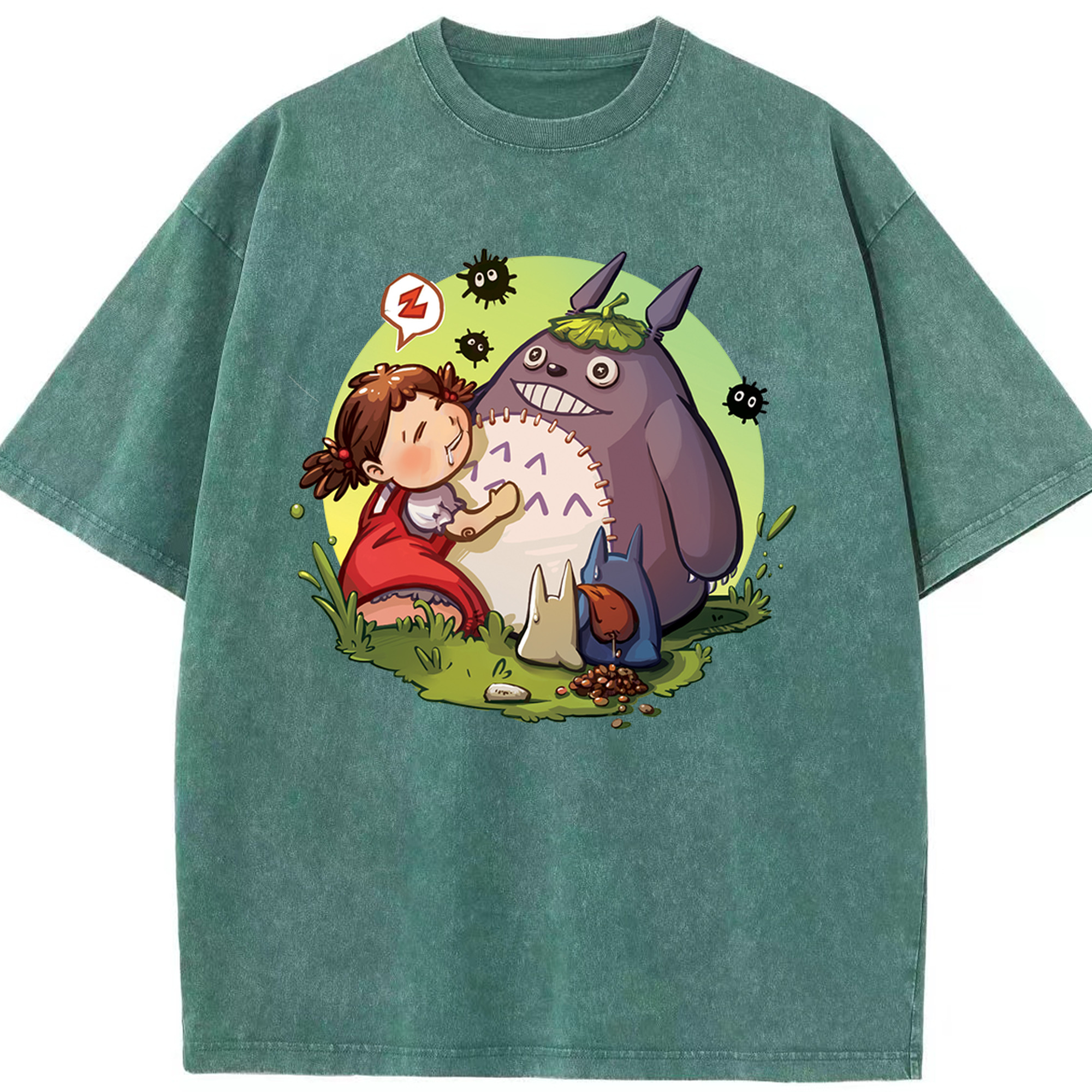 （画像用） となりのトトロ 草壁メイ 草壁サツキ My Neighbor Totoro Satsuki Kusakabe Mei Kusakabe 綿100% ヴィンテージ風 半袖Tシャツ（フロントプリント）